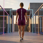 SWEET SPOT Women’s Performance Mesh Tee - Burgundy | Elite Padel Identity
