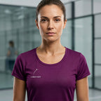 SWEET SPOT Women’s Performance Mesh Tee - Burgundy | Elite Padel Identity