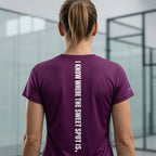 SWEET SPOT Women’s Performance Mesh Tee - Burgundy | Elite Padel Identity