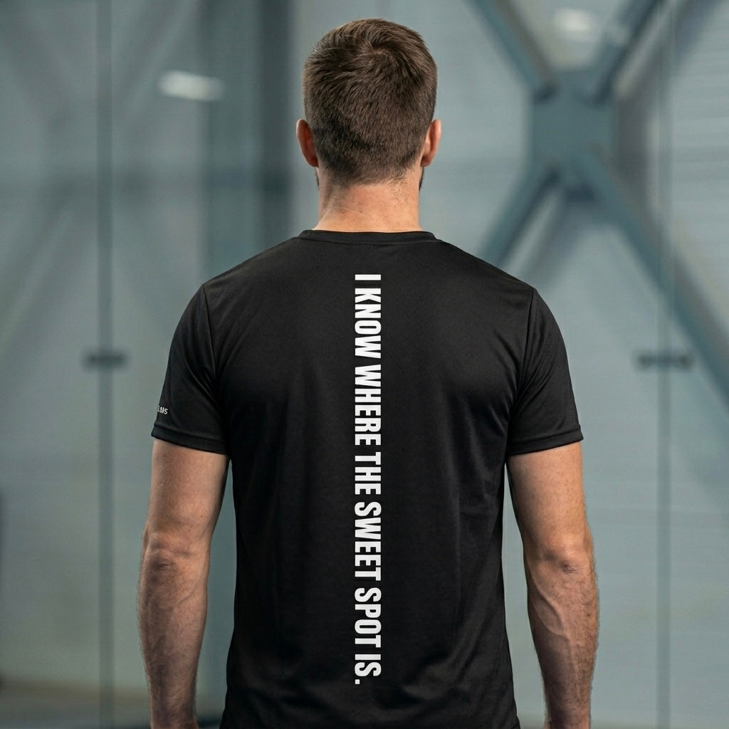 SWEET SPOT Performance Mesh Tee | Black | Elite LobStory Padel Wear