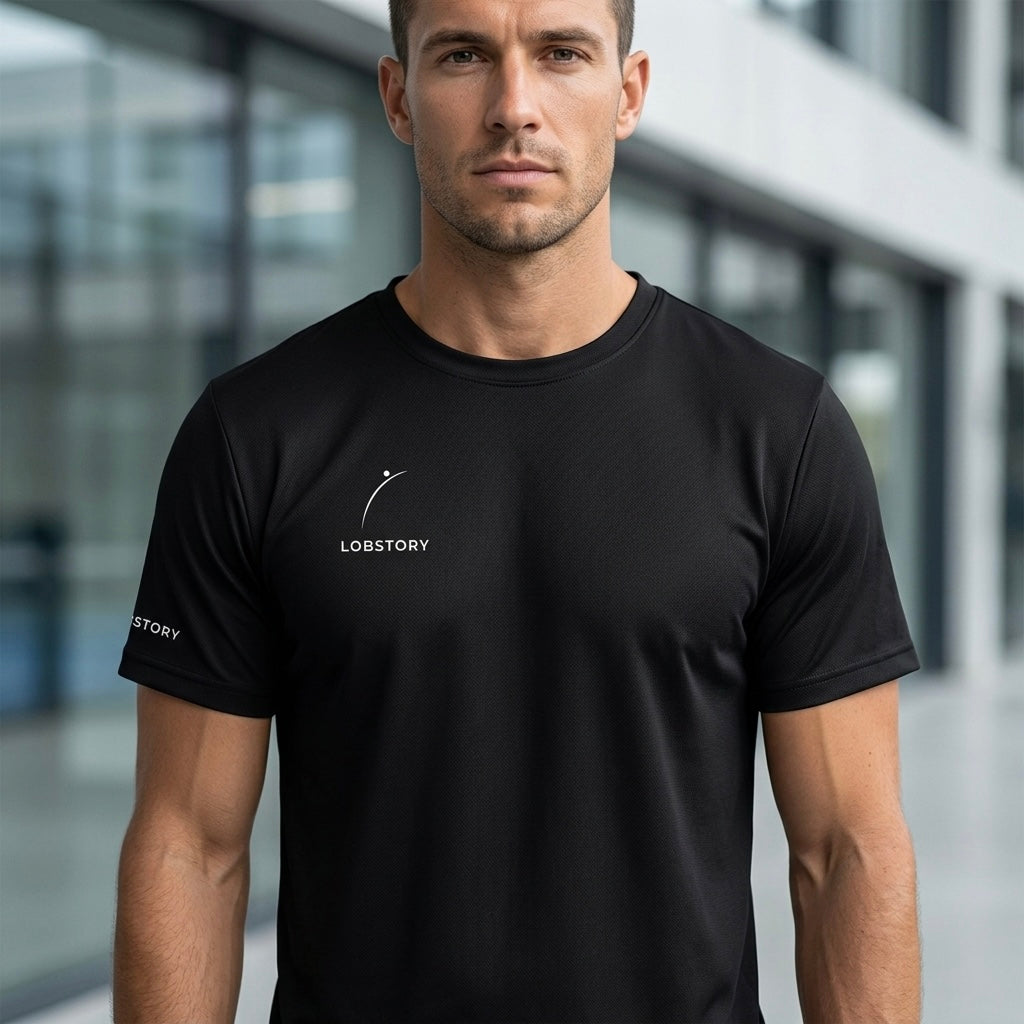 SWEET SPOT Performance Mesh Tee | Black | Elite LobStory Padel Wear