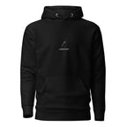 Front view mockup of a premium heavyweight padel lifestyle hoodie with LobStory chest logo. lobstory.eu